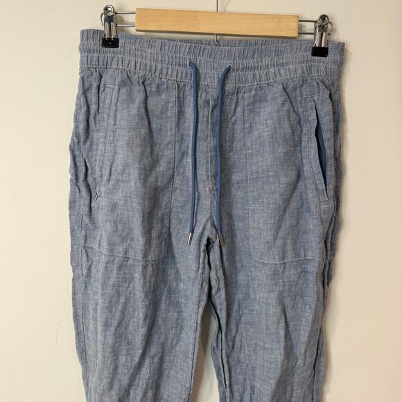 Athleta Women's Retreat Linen Jogger Blue 4 Beach Flowy Lightweight - Picture 4 of 10